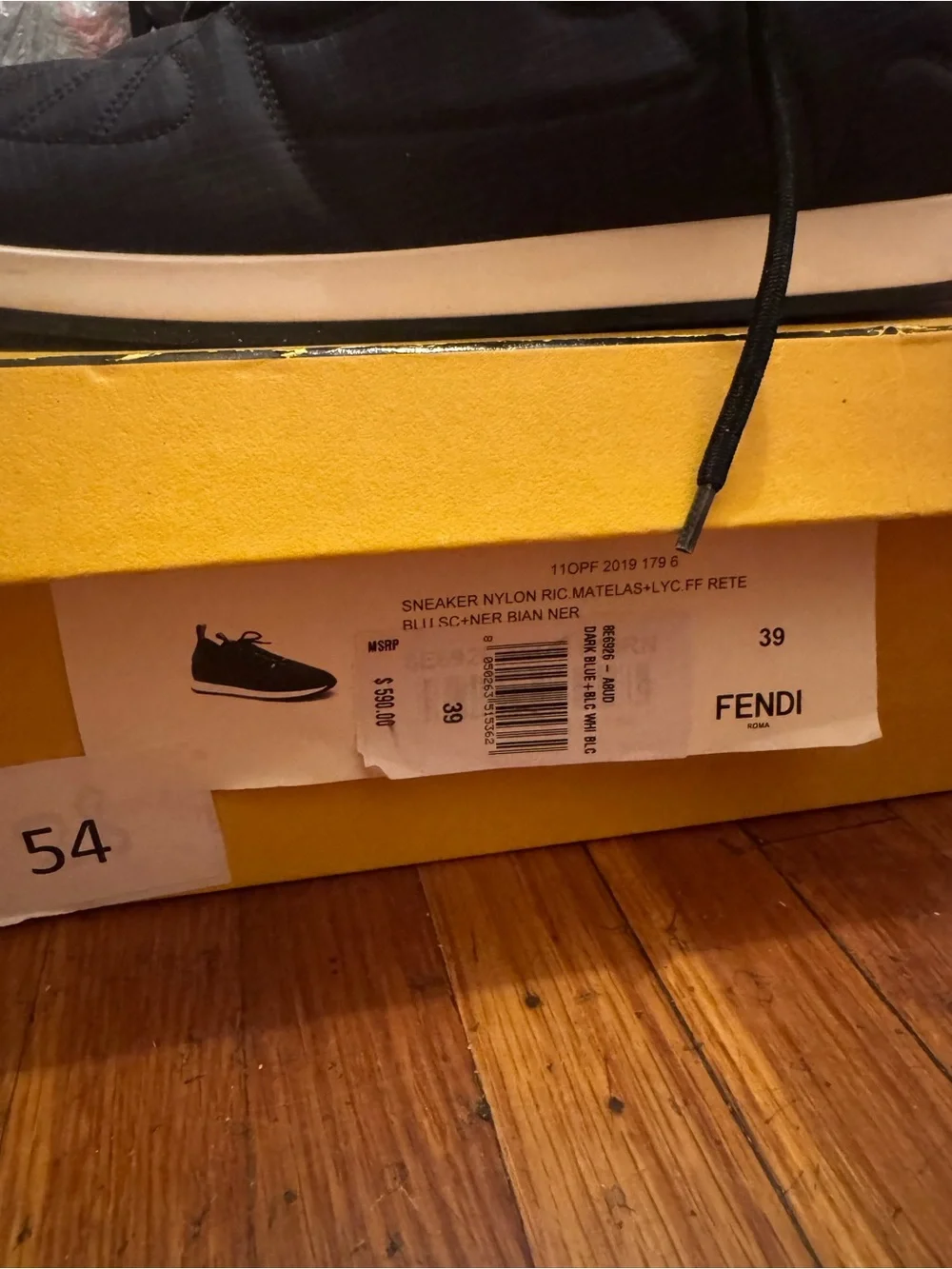 Fendi Black and White Logo-Trim Runner Sneakers